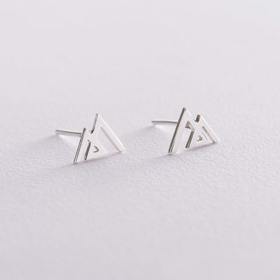 Silver Mountains Stud Earrings