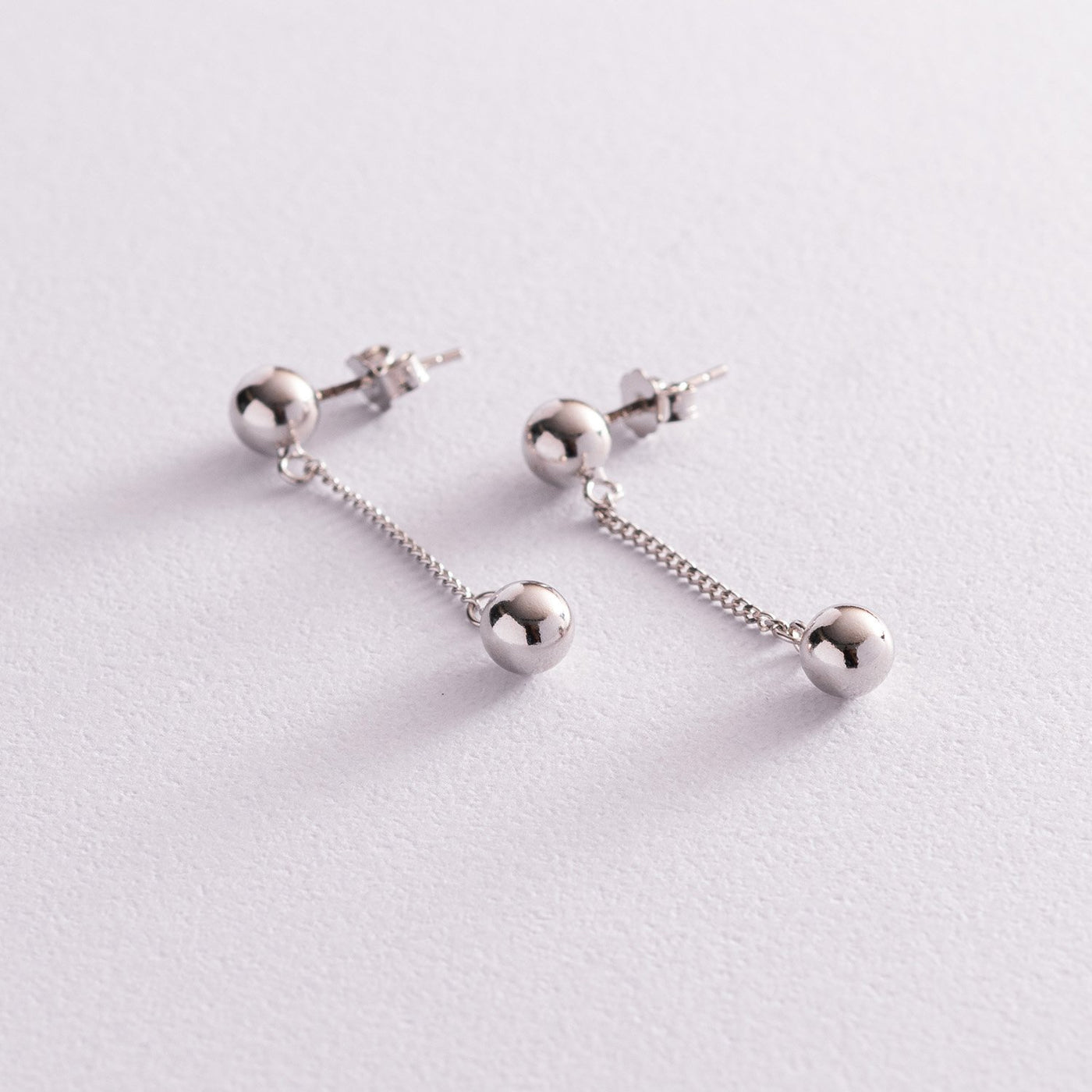 Silver ball earrings