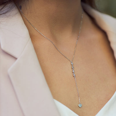 White gold necklace with cubic zirconia