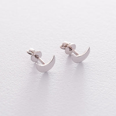 Moon gold stud earrings