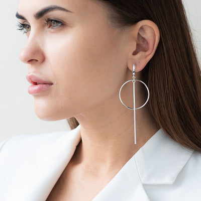 Silver geometrical earrings