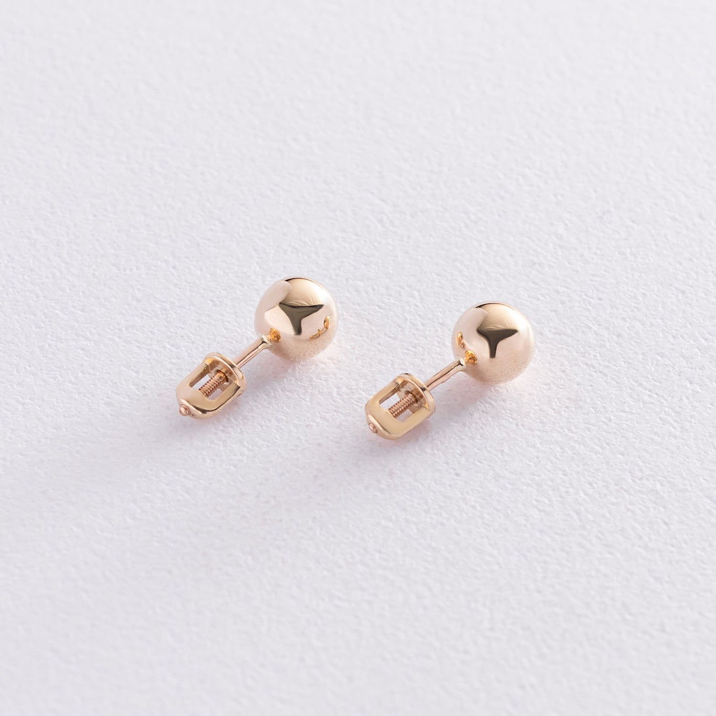 Yellow Gold Ball Stud Earrings