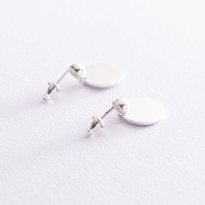 Silver coin stud earrings