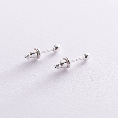 Silver Ball Stud Earrings (0.4 cm)