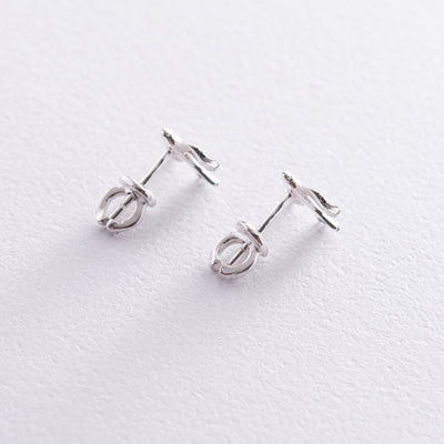 Silver bird stud earrings