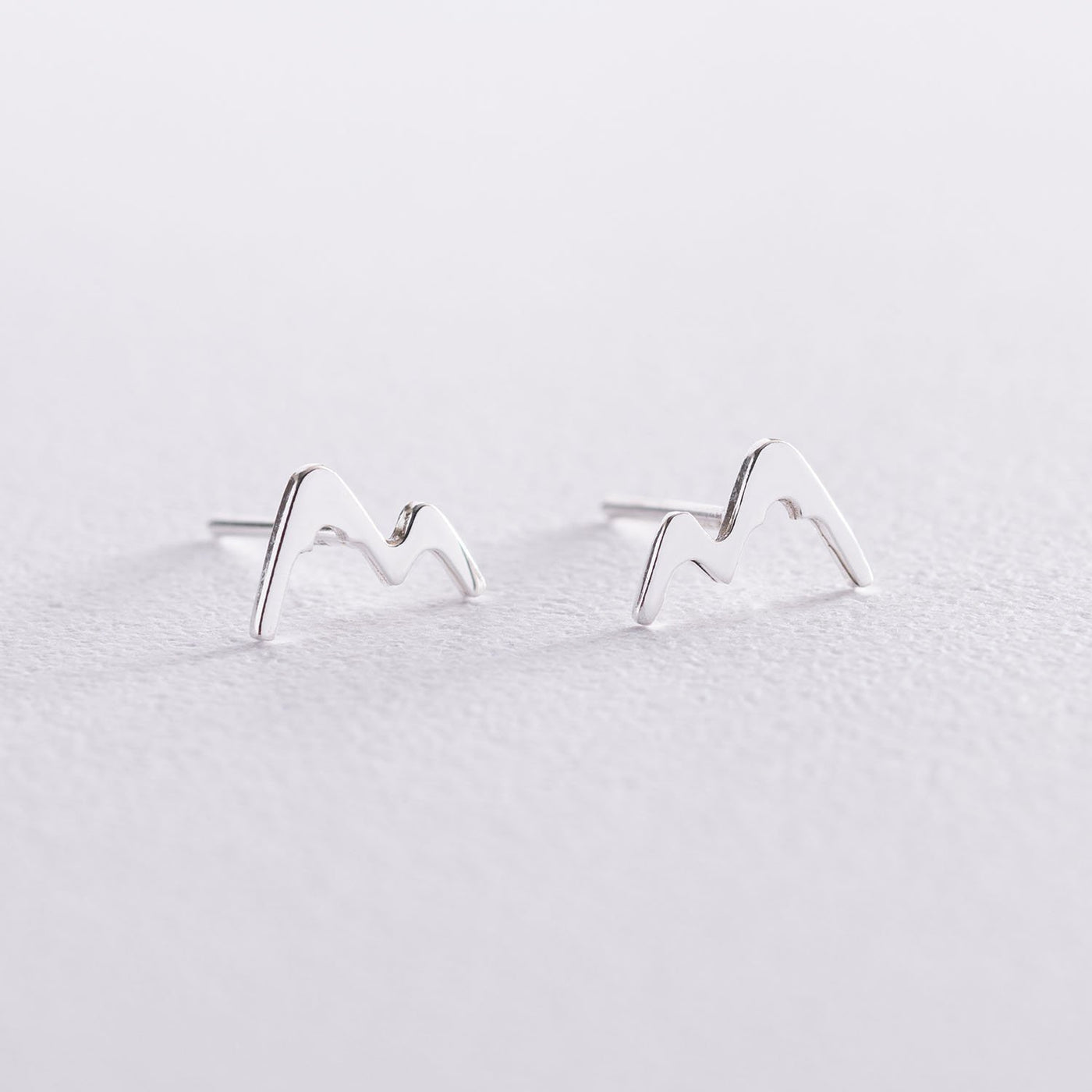 Silver Mountains Stud Earrings