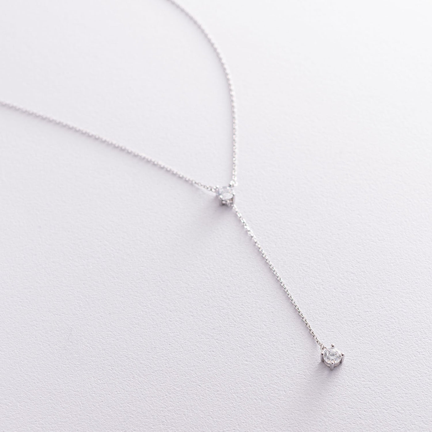 Silver necklace with cubic zirconia