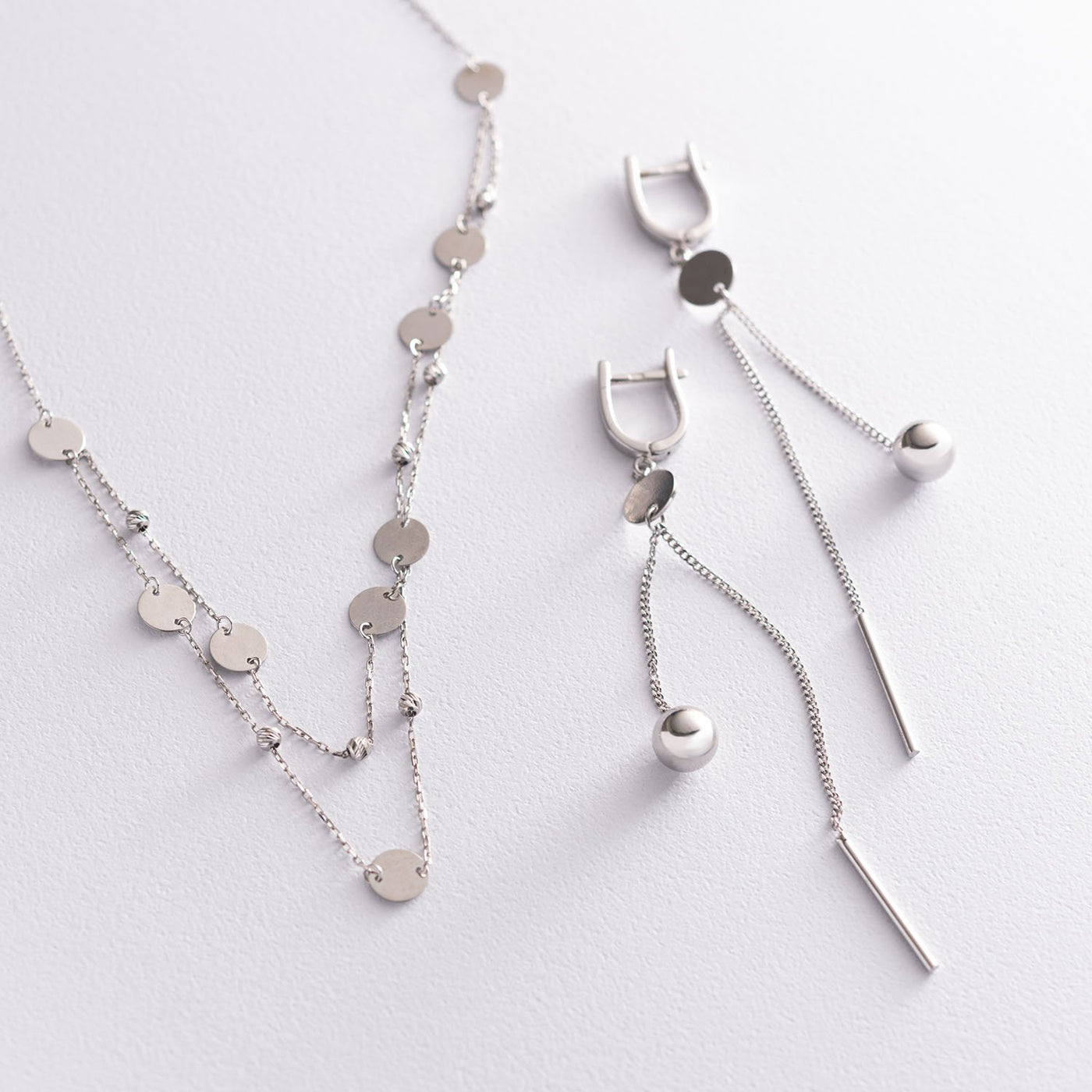 Silver necklace with coins