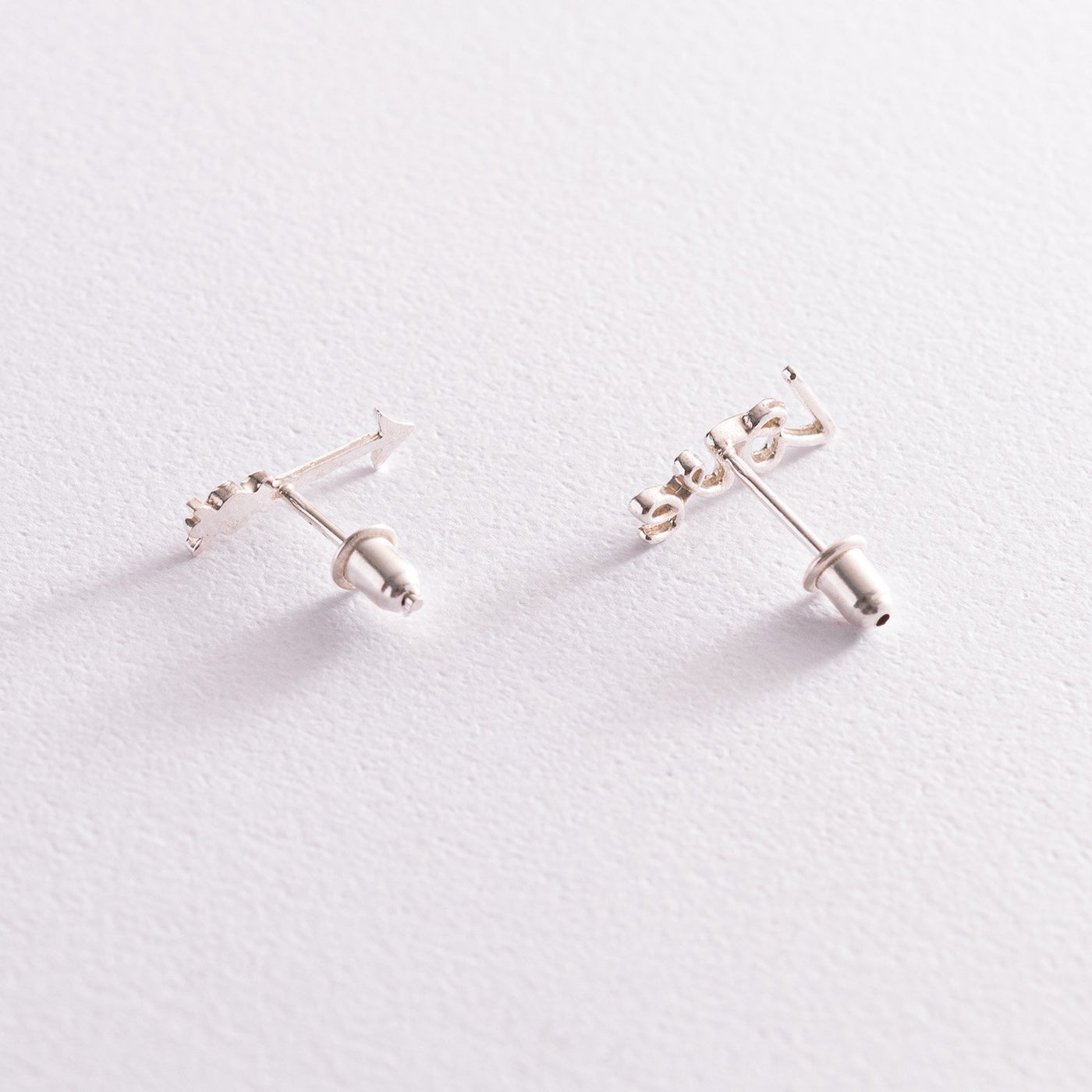 Silver Love Stud Earrings