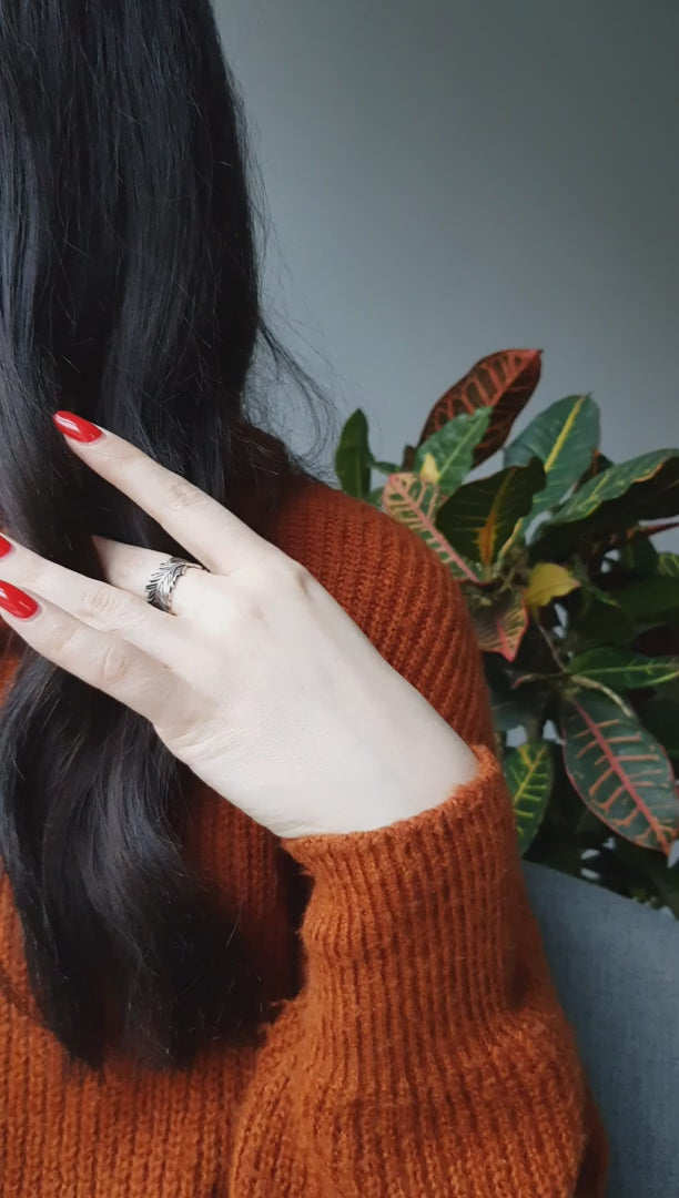 Feather Silver Ring