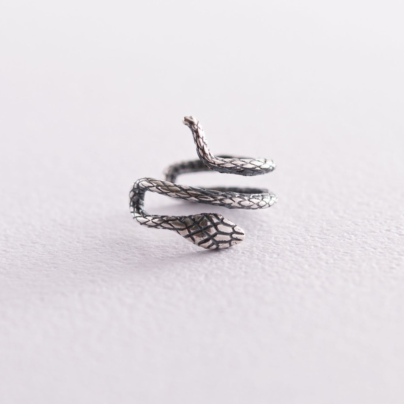 Silver snake ear cuff earring