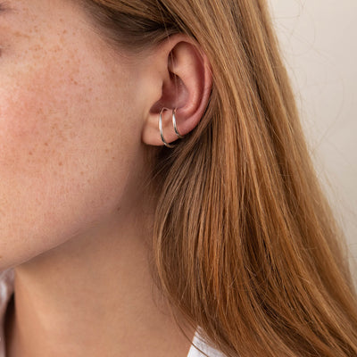 Silver ear cuff earring