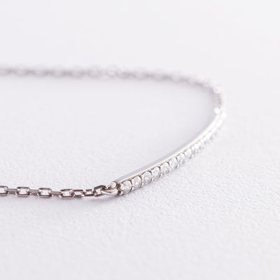 Silver bracelet with cubic zirconia