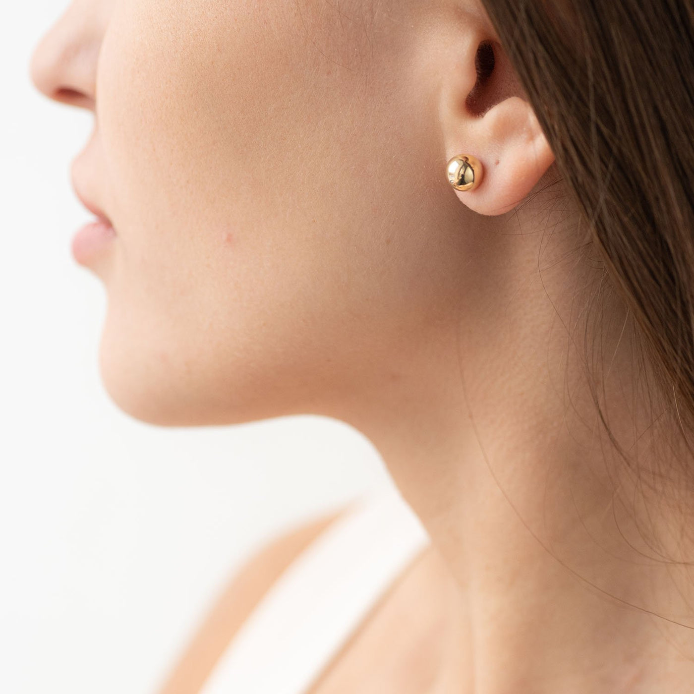 Yellow Gold Ball Stud Earrings