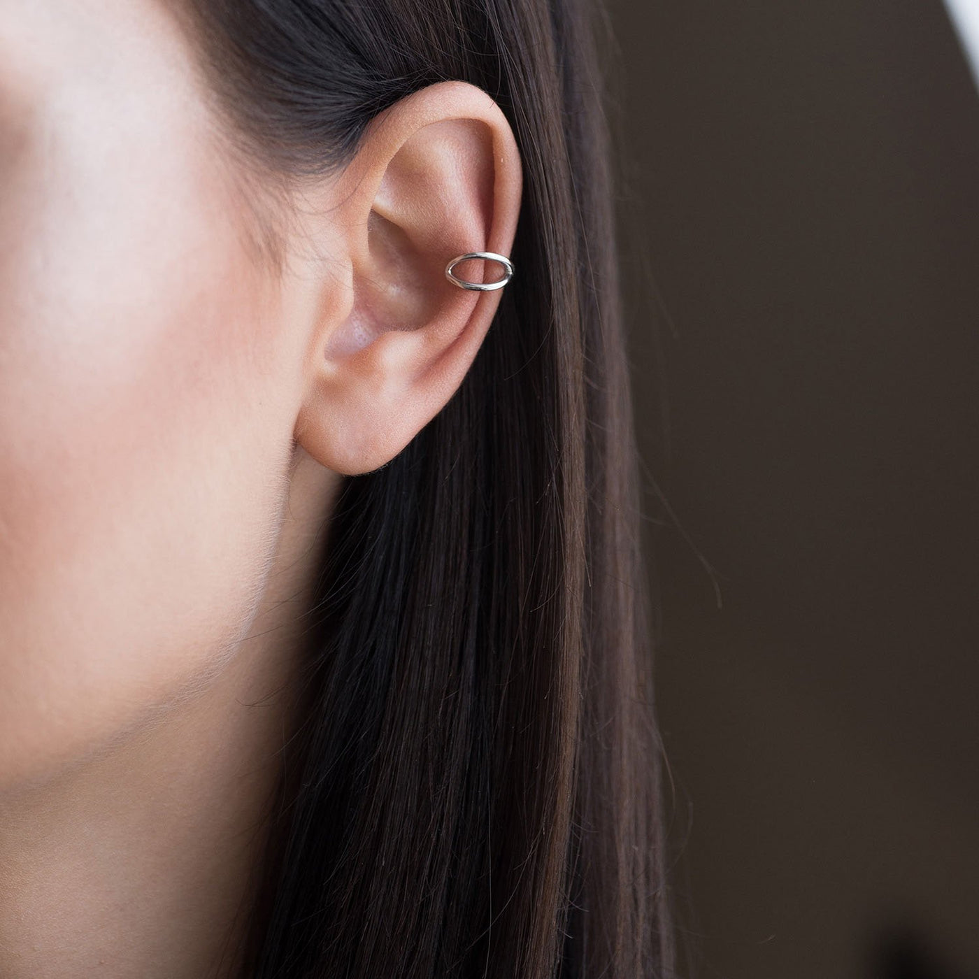 Silver ear cuff earring