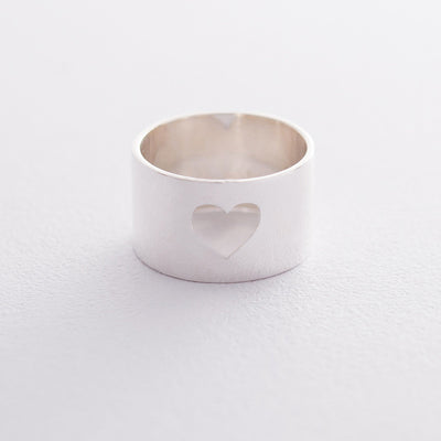 Heart silver ring