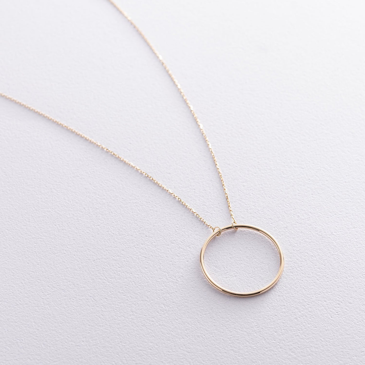 Yellow Gold Big Circle Necklace