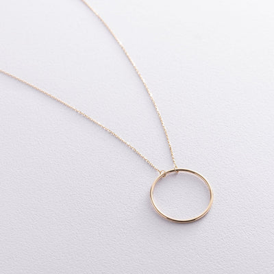 Yellow Gold Big Circle Necklace