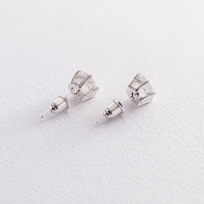 Silver Stud Earrings with Cubic Zirconia