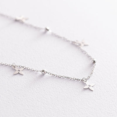 White Gold Clover Bracelet