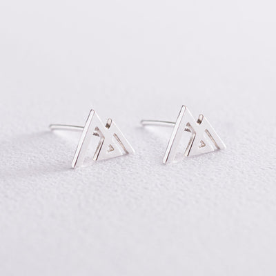 Silver Mountains Stud Earrings