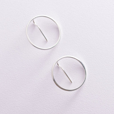 Silver earrings Geometry (2.7 cm)