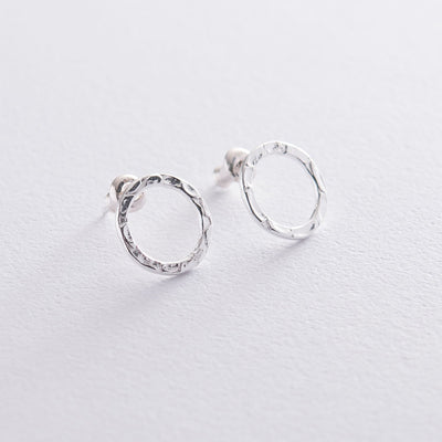 Silver shimmering earrings (1.2 cm)