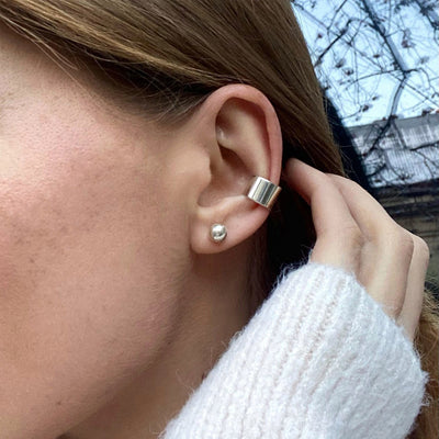 Silver ear cuff earring