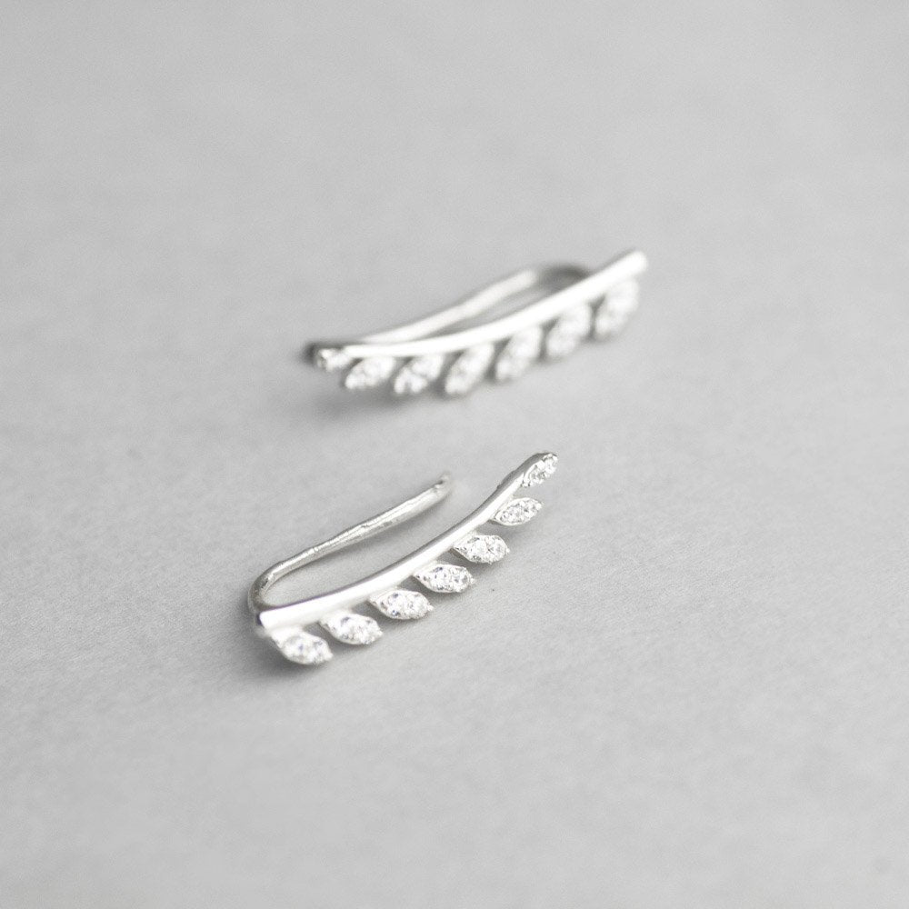 Silver Climber earrings Leaves