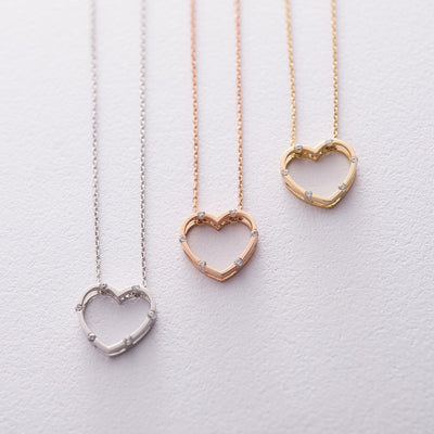 Gold Heart Necklace (cubic zirconia)