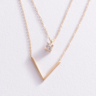 Gold necklace Special with cubic zirconia