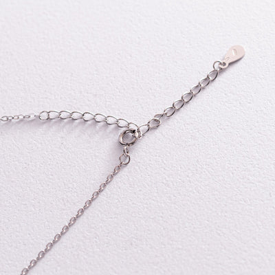 Silver lock necklace with cubic zirconia