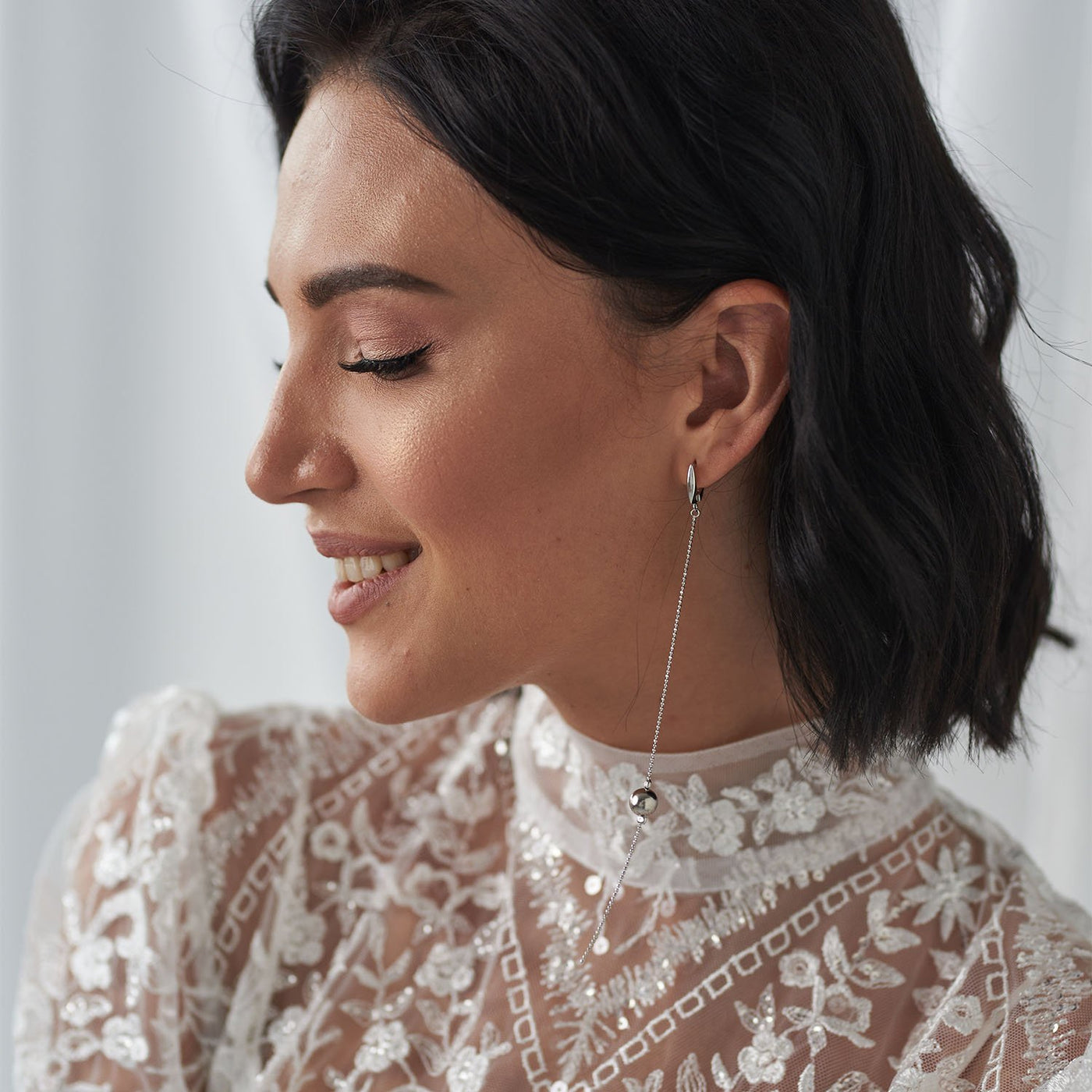 Silver earrings Balls