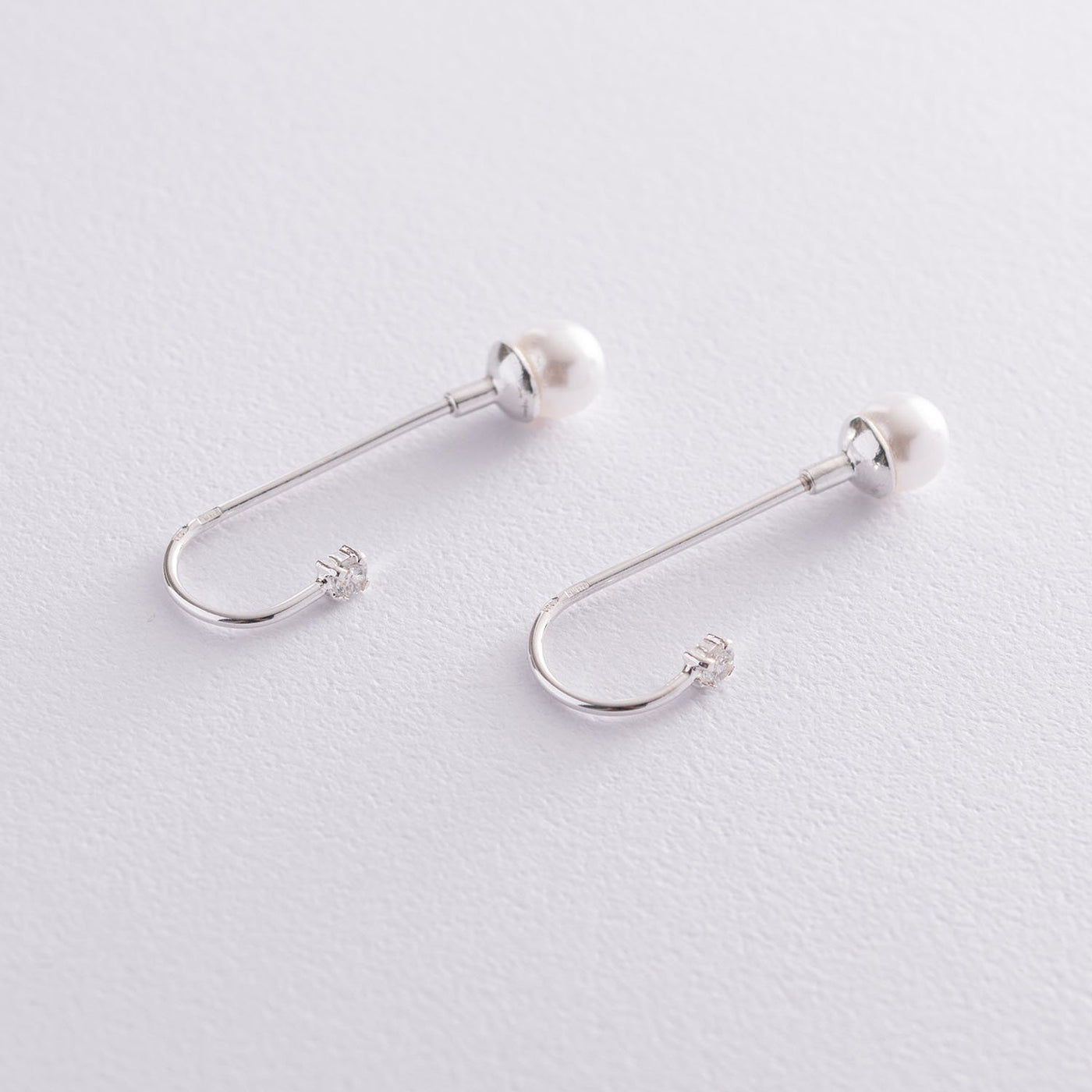 Women Silver Earrings (cubic zirconia, imitation pearls)