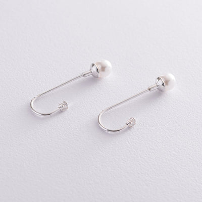 Women Silver Earrings (cubic zirconia, imitation pearls)