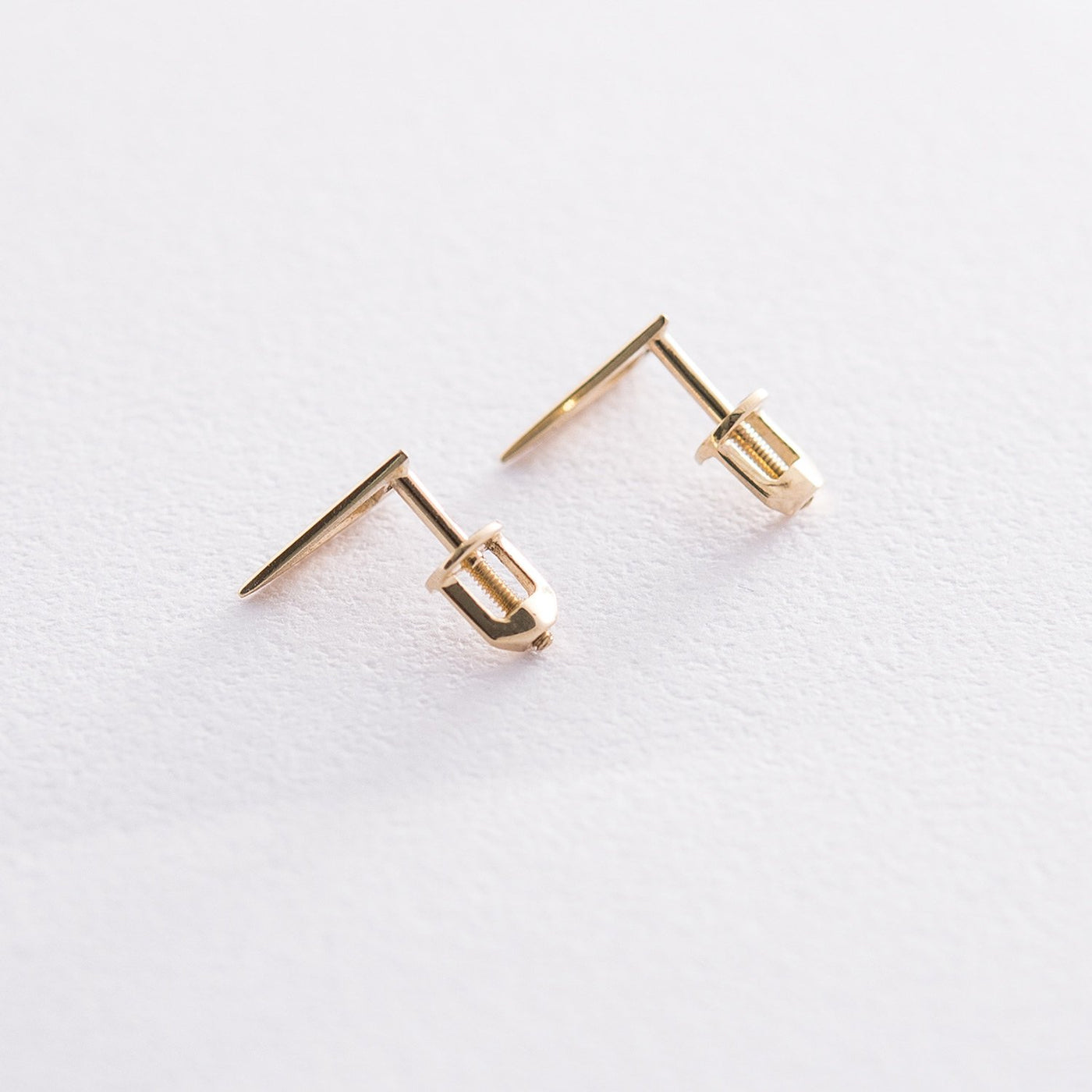 Gold Triangle Stud Earrings