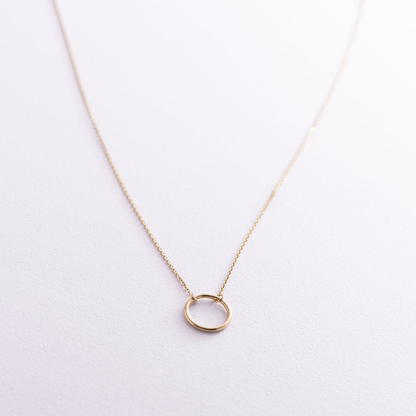 Yellow Gold Circle Necklace