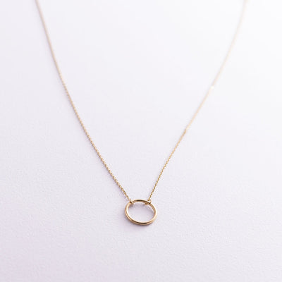 Yellow Gold Circle Necklace