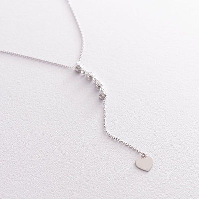 White gold necklace with cubic zirconia