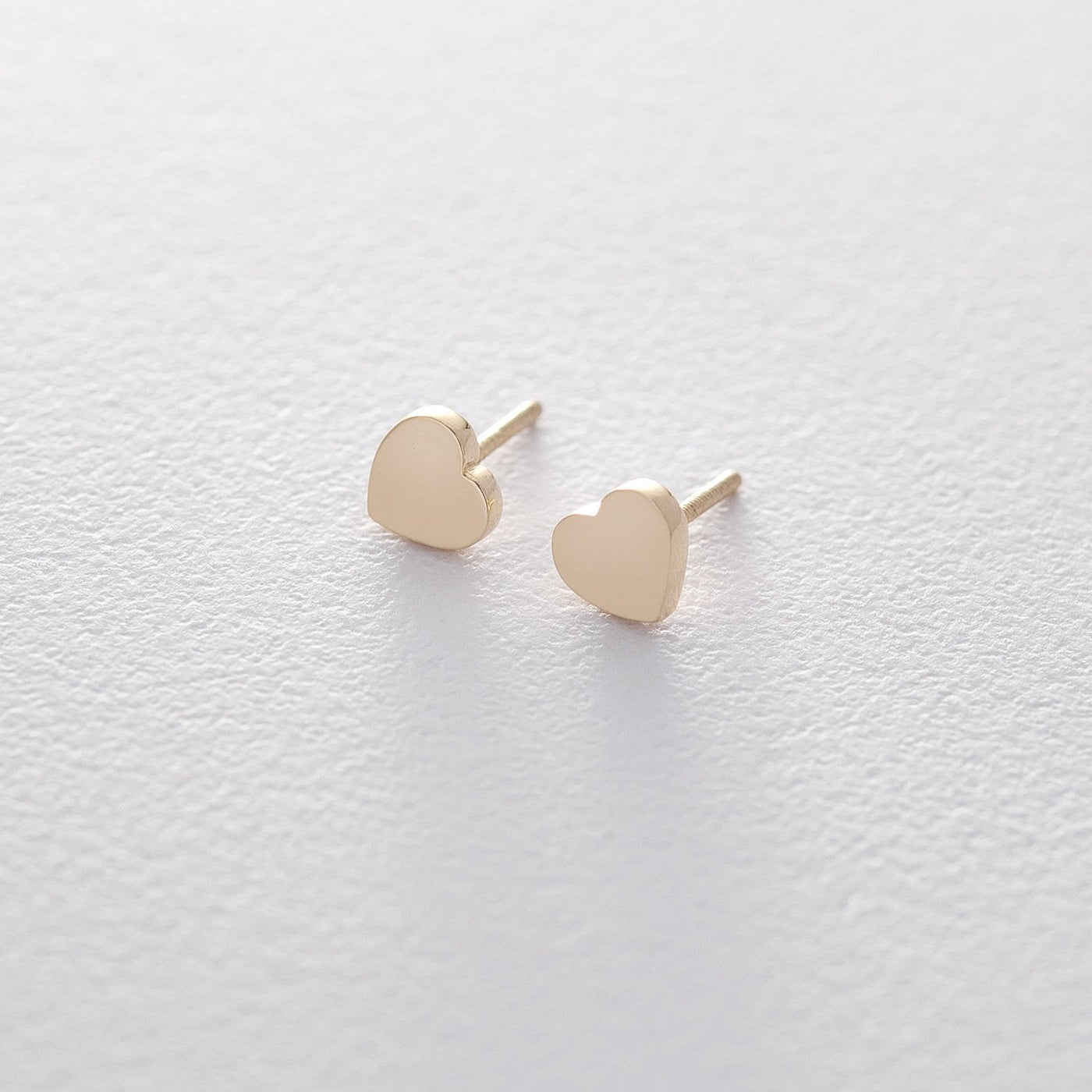 Gold Heart Stud Earrings