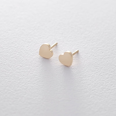 Gold Heart Stud Earrings