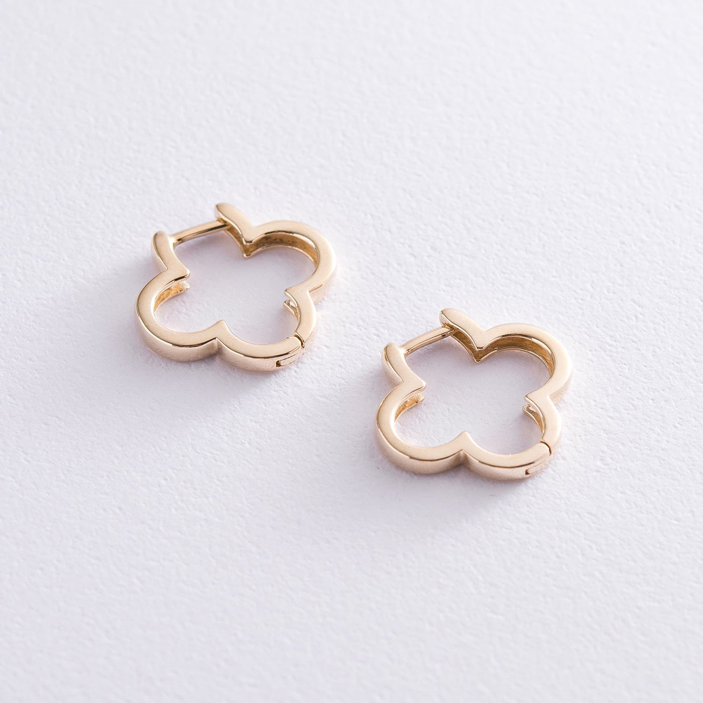 Yellow Gold Clover Earrings