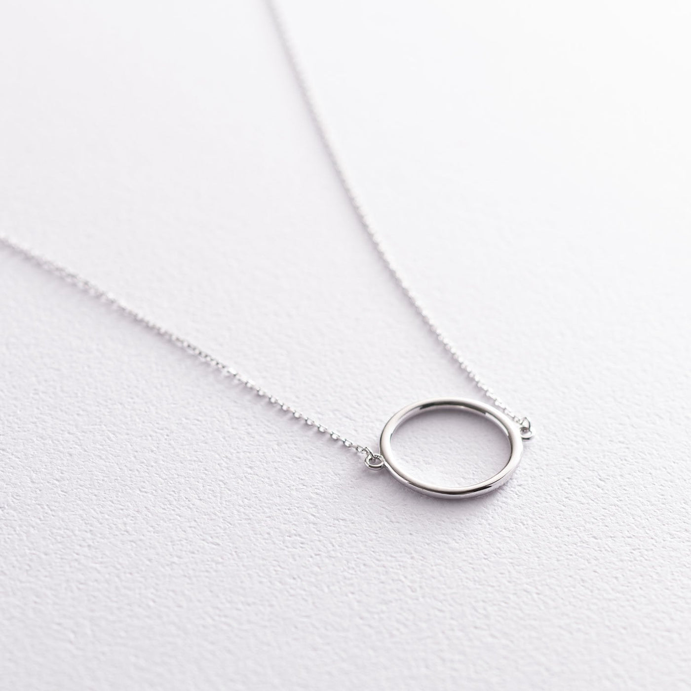 White Gold Circle Necklace