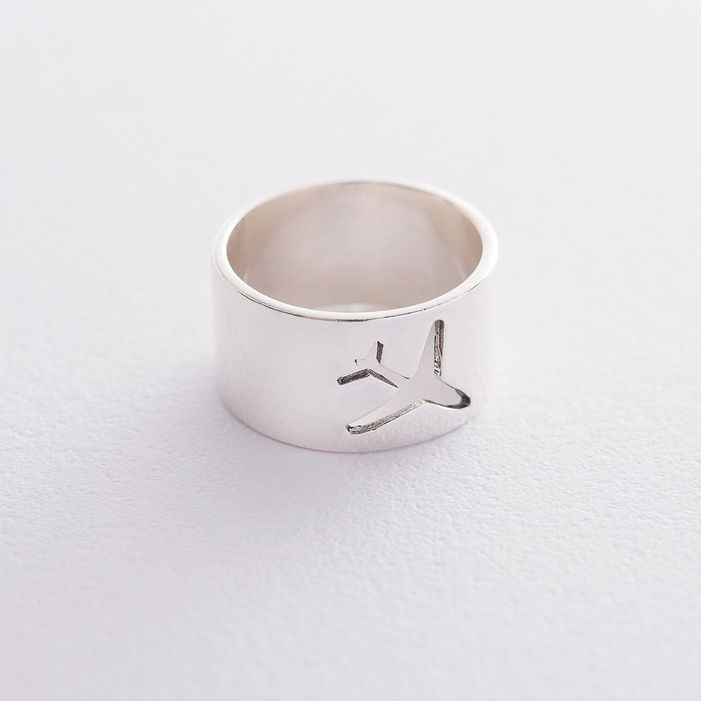 Airplane silver ring