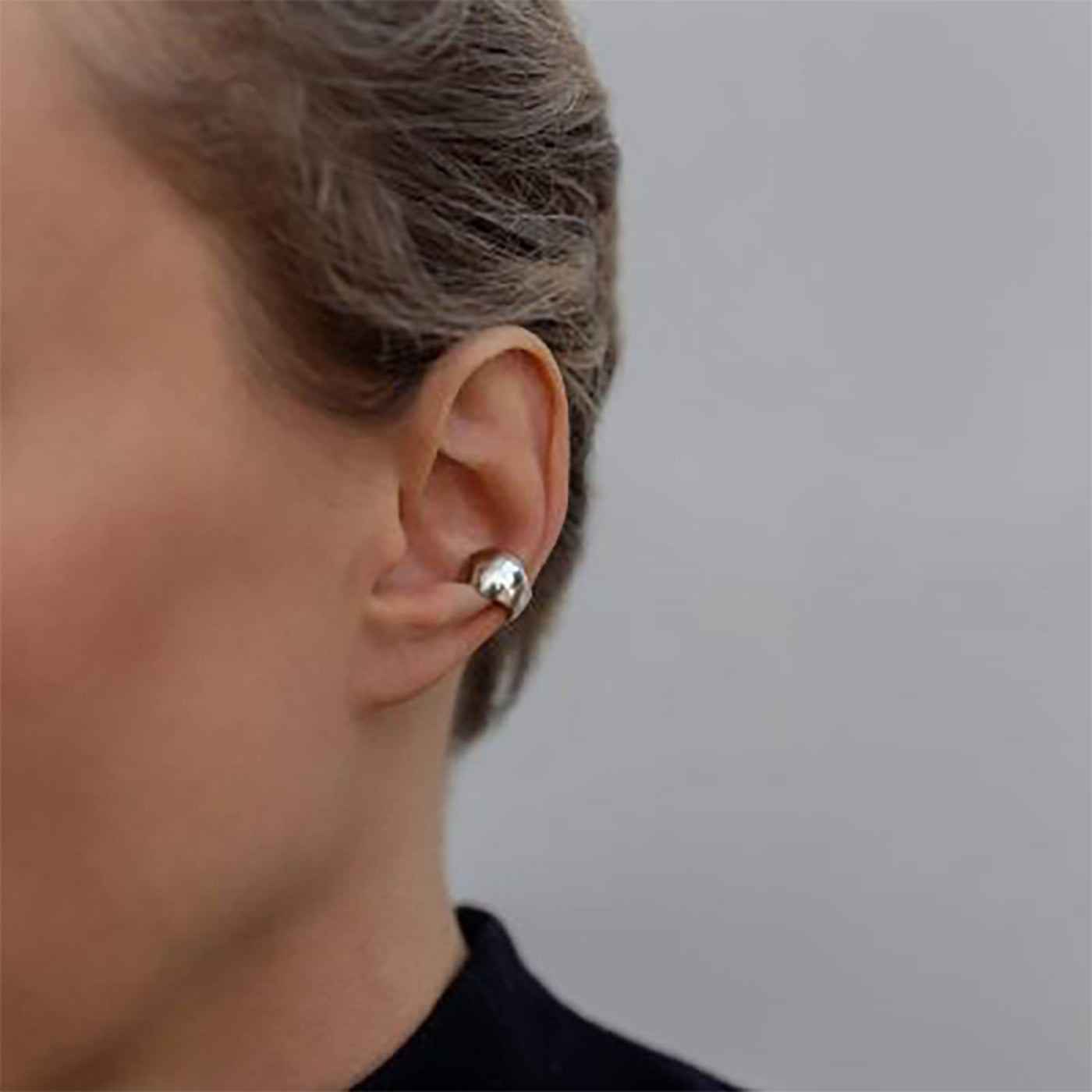 Silver ear cuff earring