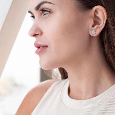 Silver Clover Stud Earrings