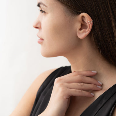 Silver ear cuff earring