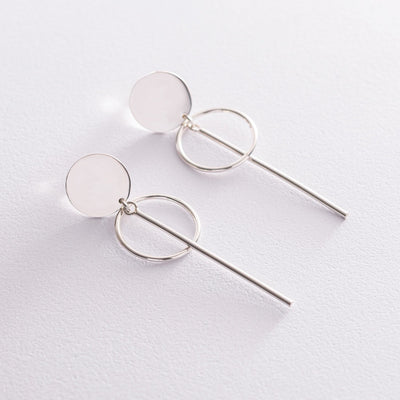 Silver geometrical stud earrings