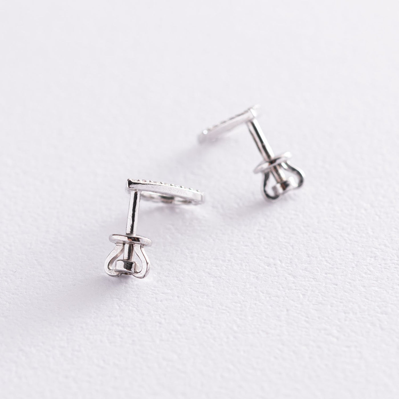 Silver drops stud earrings