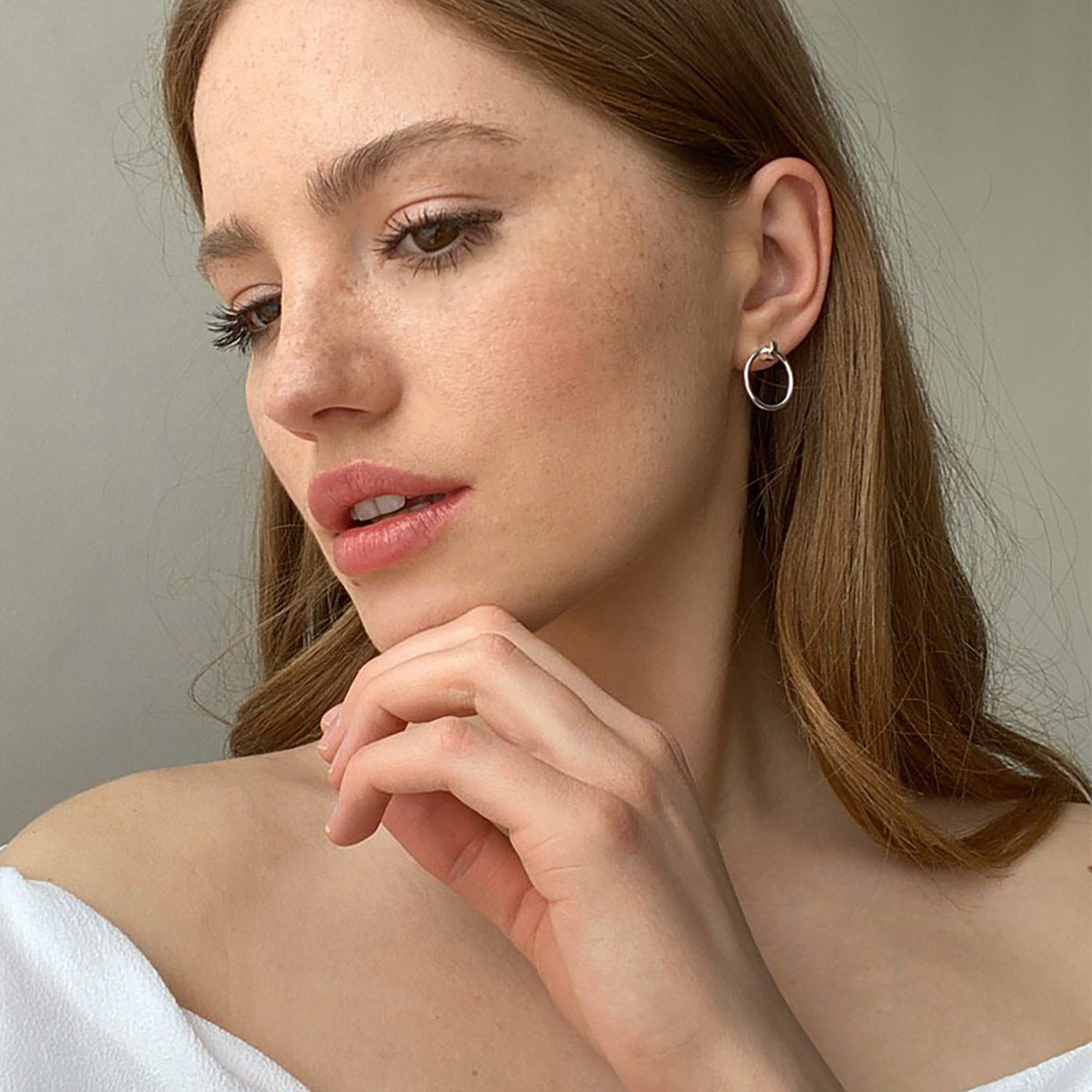 Silver stud earrings